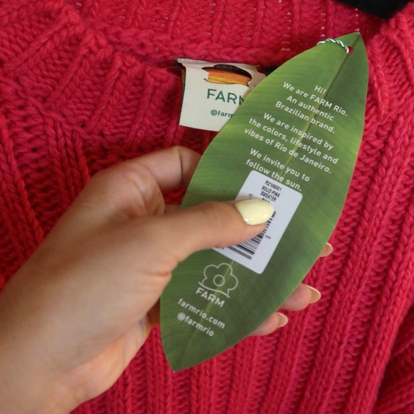 FARM Rio Solid Pink Sweater - Picture 3 of 3